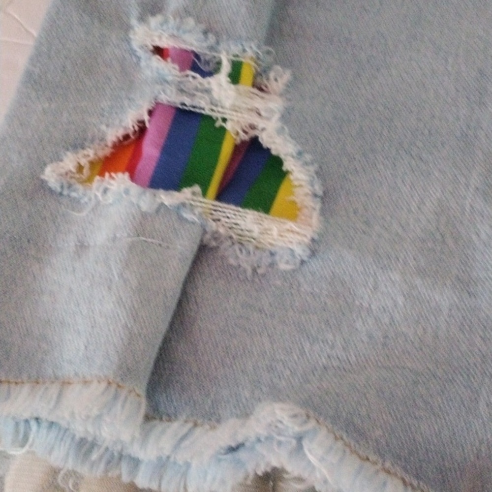 target rainbow pride jean cutoff overalls - Picture 3 of 6